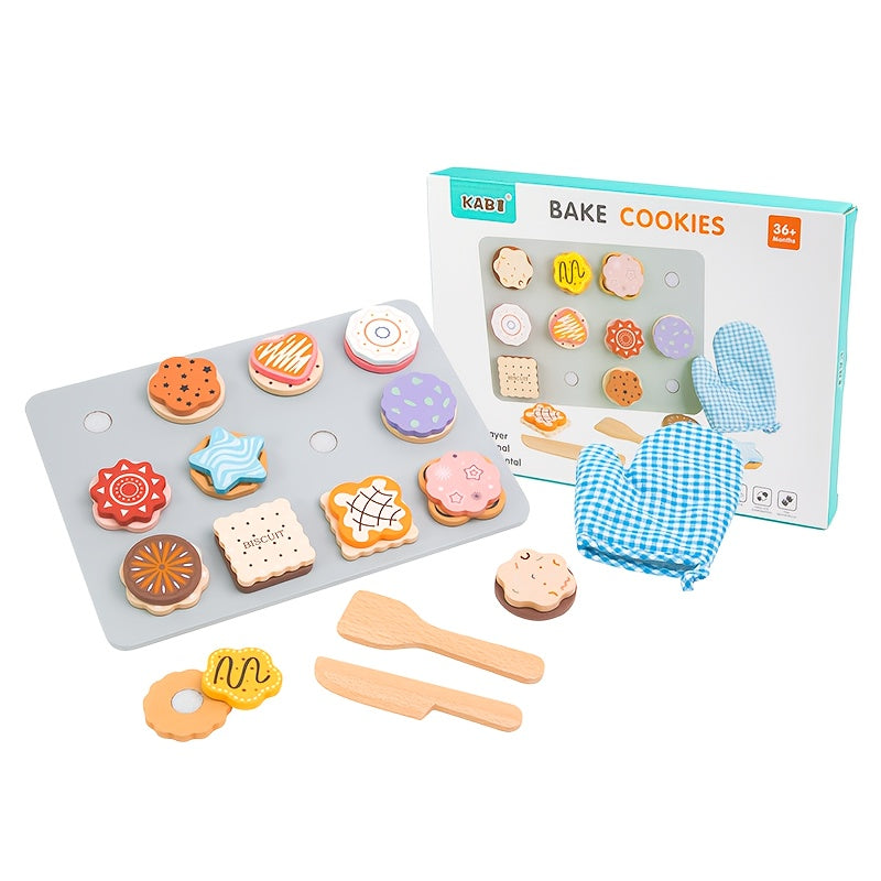 Baking Cookie Playset for Pretend Play Wooden Toy Set