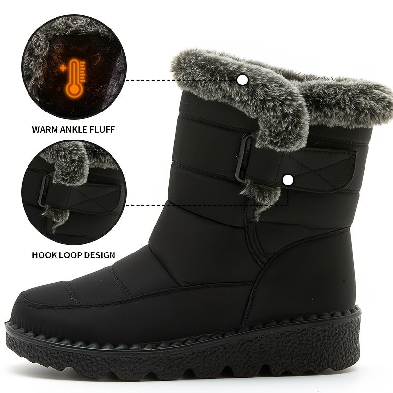 Waterproof Faux Fur Lined Snow Boots