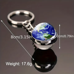Moon Keychain Solar System Galaxy Nebula Earth Mars Saturn Pendant