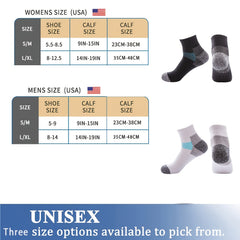 8 Pairs Compression Ankle Socks - Sports, Running, Ideal for Men and Women