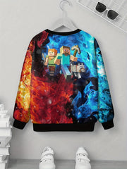 Cartoon Character Kid's Pullover Sweatshirt for Spring Fall Winter