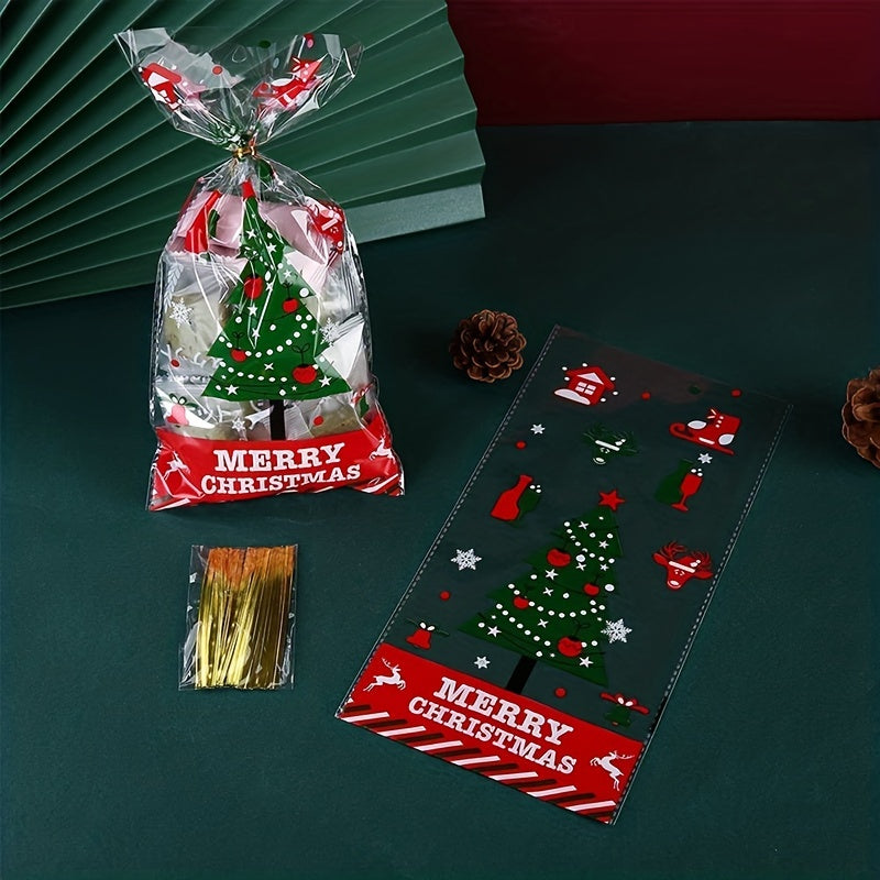 50pcs Christmas Party Candy Bags with 1 Pack Of Ties