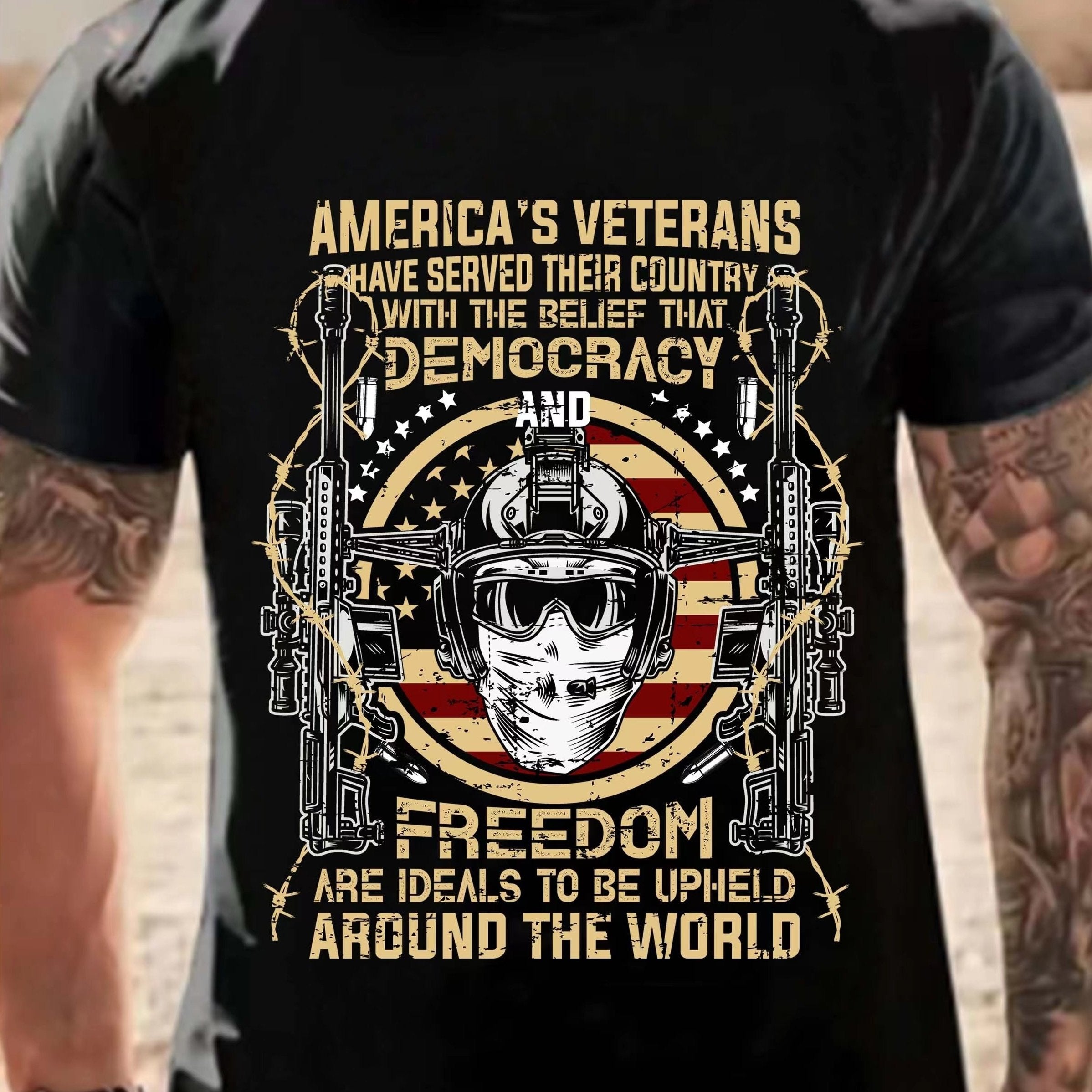 Men's 3D Veteran Graphic T shirt for Outdoor Activities