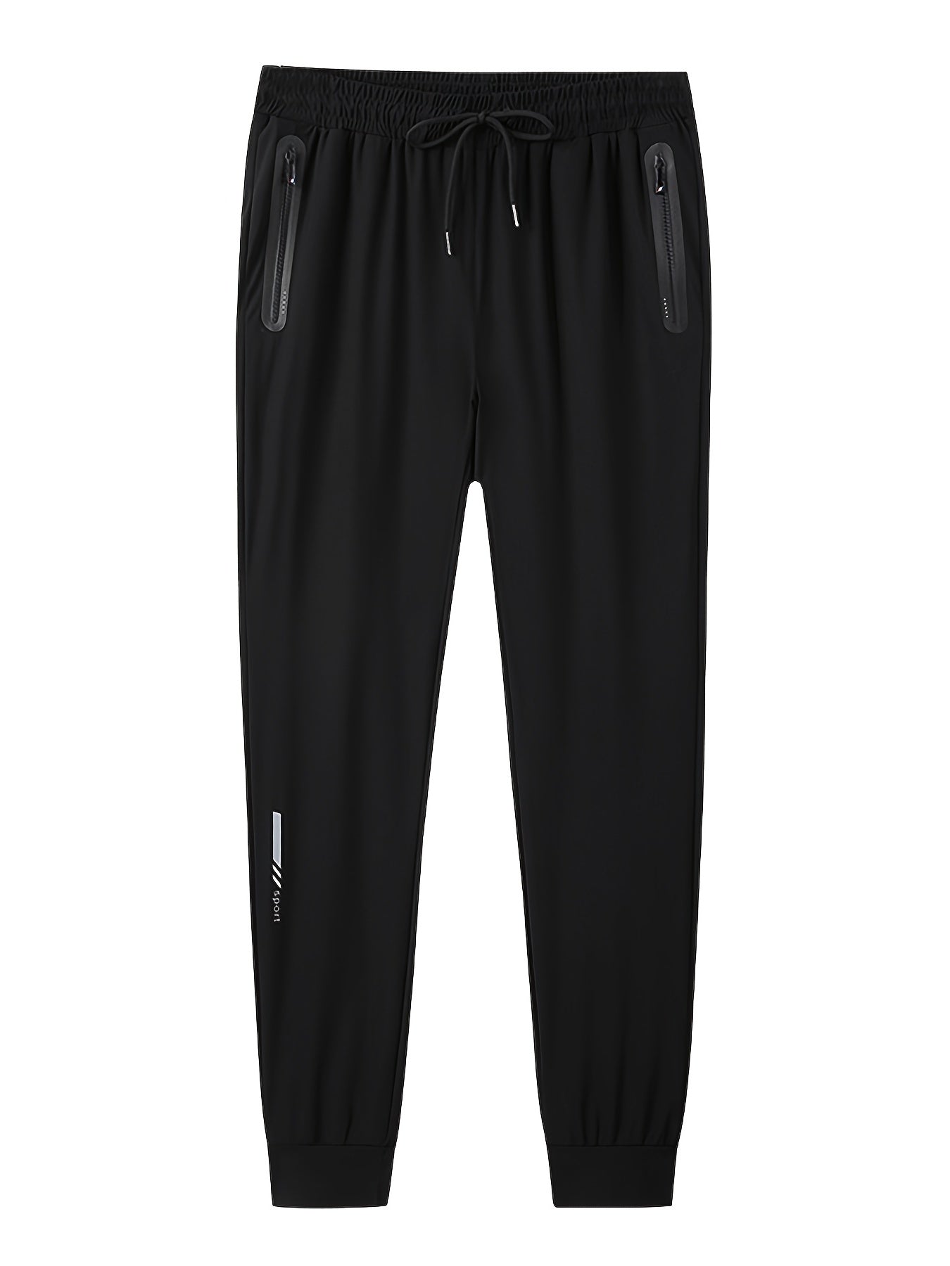 Men's Casual Drawstring Sweatpants with Zipper Pockets