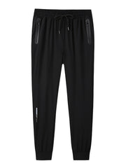 Men's Casual Drawstring Sweatpants with Zipper Pockets
