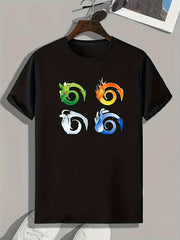 Symbols Pattern Print Men's Comfy Sports T-shirt