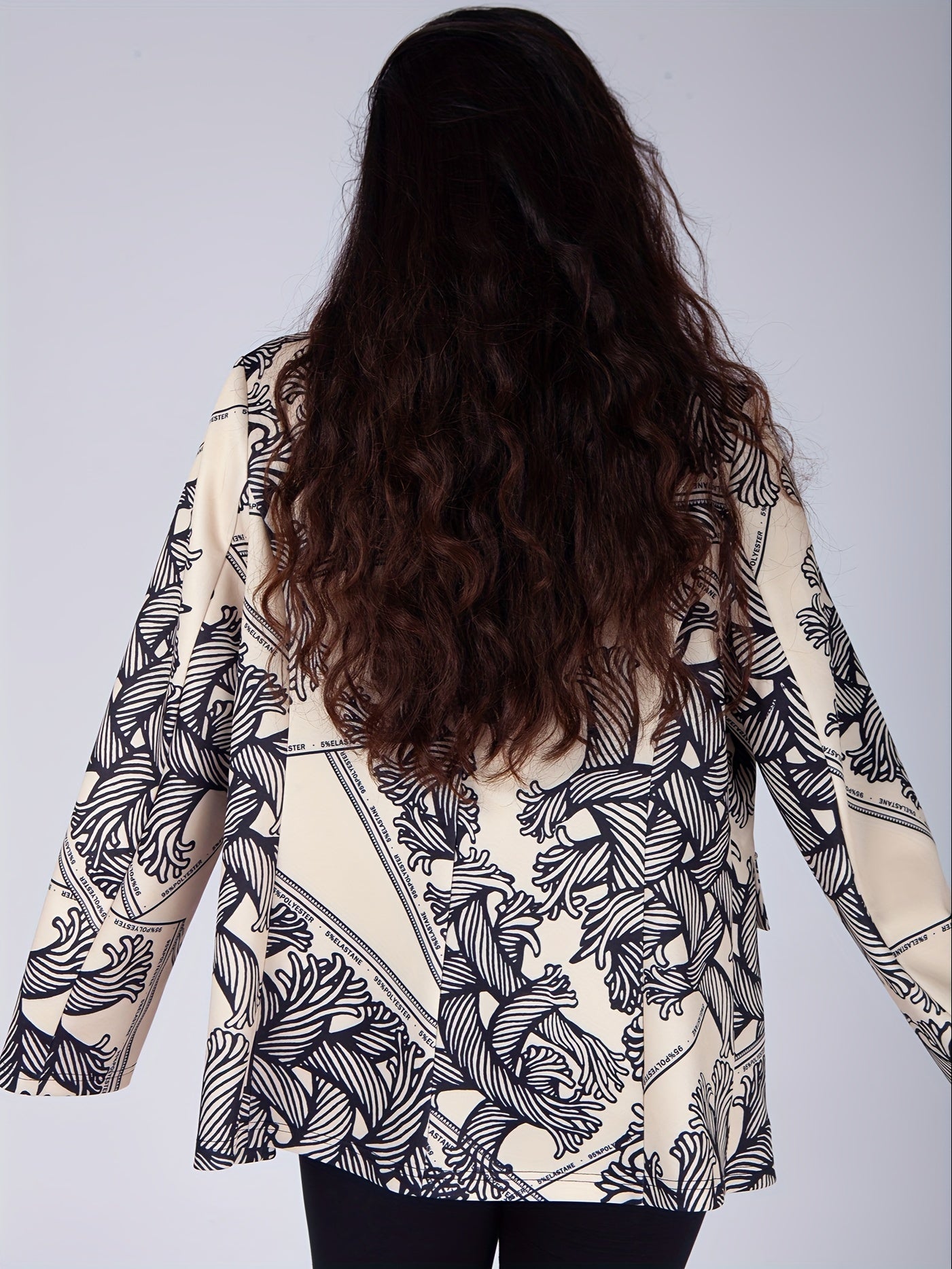 Women's Allover Print Double Breast Button Blazer