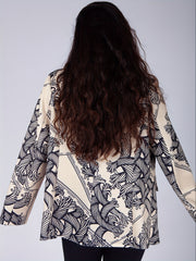 Women's Allover Print Double Breast Button Blazer