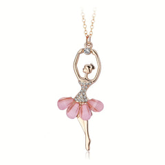 Pink Skirt Ballet Girls Necklace Pendant Birthday Gift For Girls
