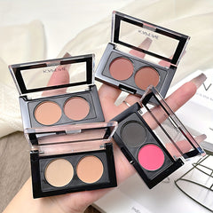 2-Color Eyeshadow Palette Matte Shimmer Pink Portable