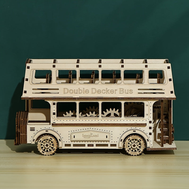 Educational 3D Wooden Puzzle Toy Double Decker Bus