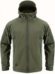 Men's Waterproof Hooded Tactical Jacket Windproof Warm Zip Pocket Jacket