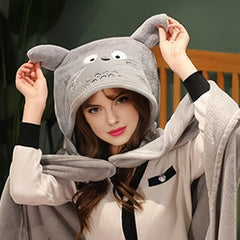 Multifunctional Polar Fleece Blanket, Winter Office Wearable Shawl