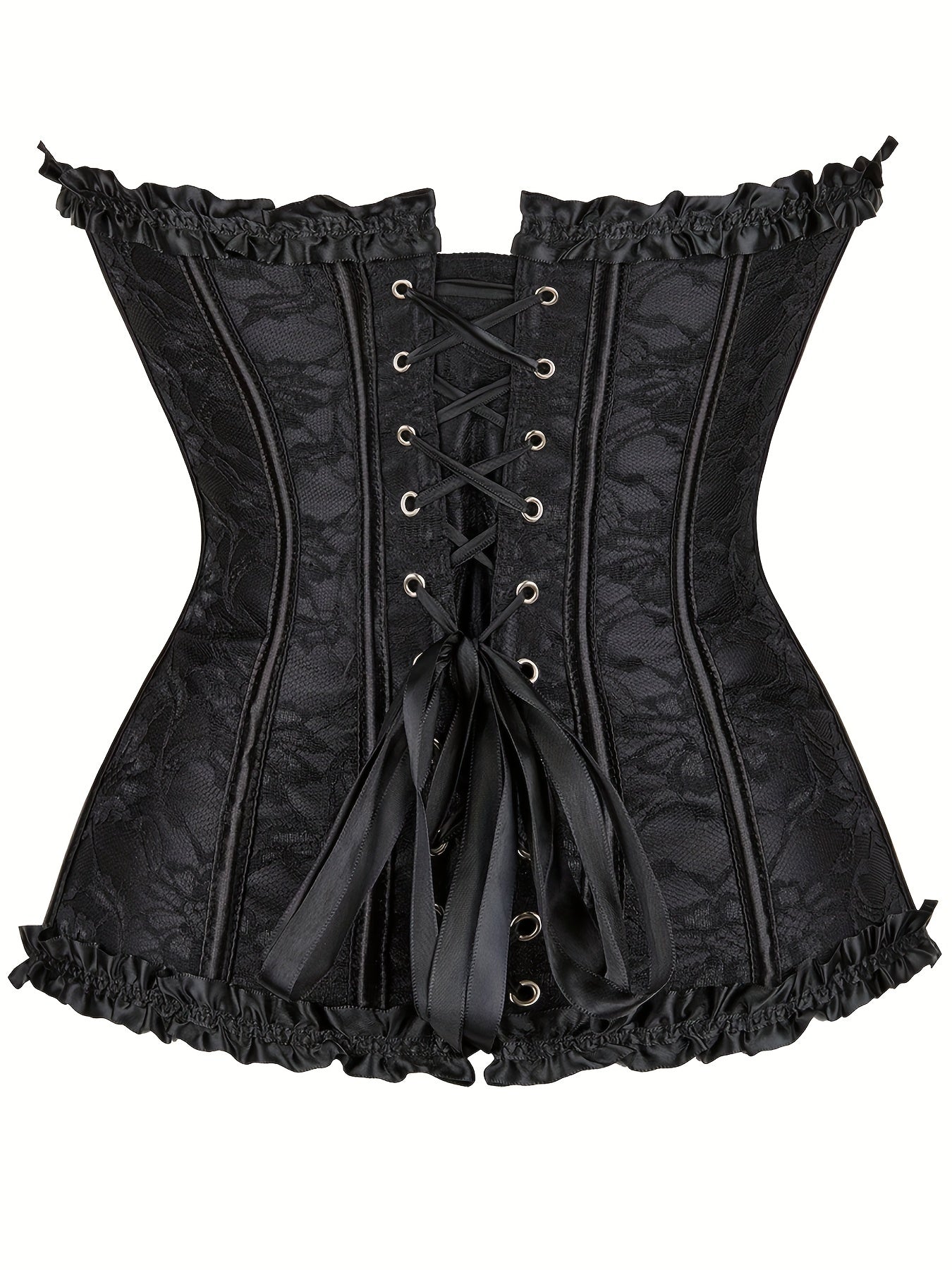 Strapless Corset Bustier Tummy Control Lace Up Body Shaper
