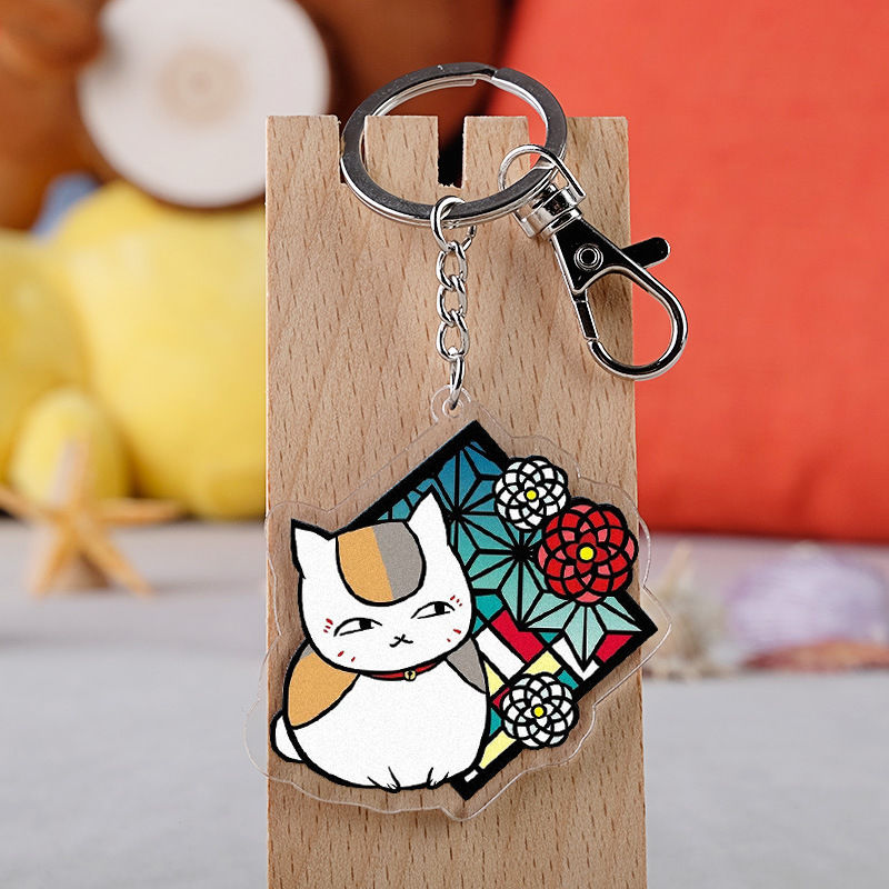 Anime Cat Keychain Acrylic Keyring Cute Schoolbag Accessory