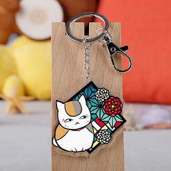 Anime Cat Keychain Acrylic Keyring Cute Schoolbag Accessory