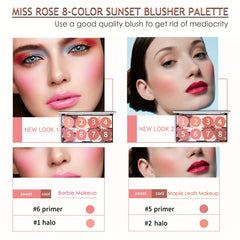 Sunset Blush Palette Matte Finish Highlighting Correcting Blush