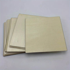 10Pcs Unfinished Wooden Pieces 10x10cm for Handicrafts DIY Coasters Home Decor