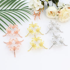 Crystal Ball Home Decor with 3 Dragonfly Bases