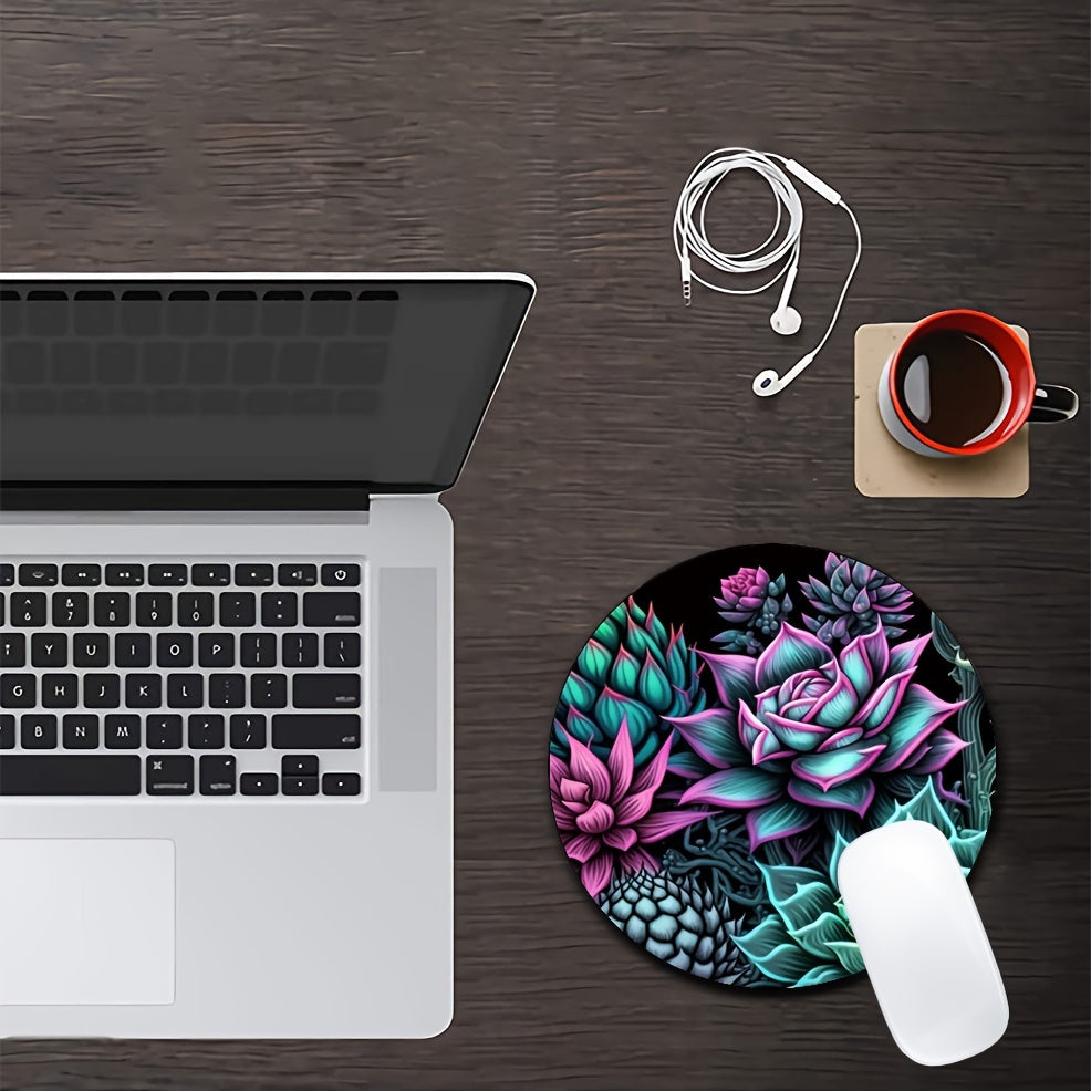 Succulent Plants Mouse Pad Non Slip Rubber Laptop Office Decor