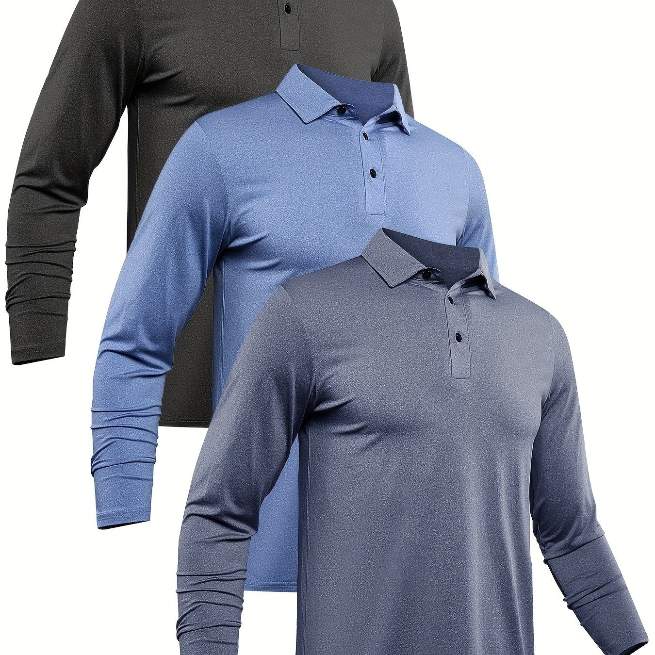 HovSiyla Men's Long Sleeve Golf T Shirt Quick Dry Moisture Wicking