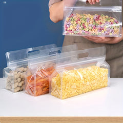 10pcs Reusable Leakproof Silicone Food Storage Bag for Snacks & Fruits