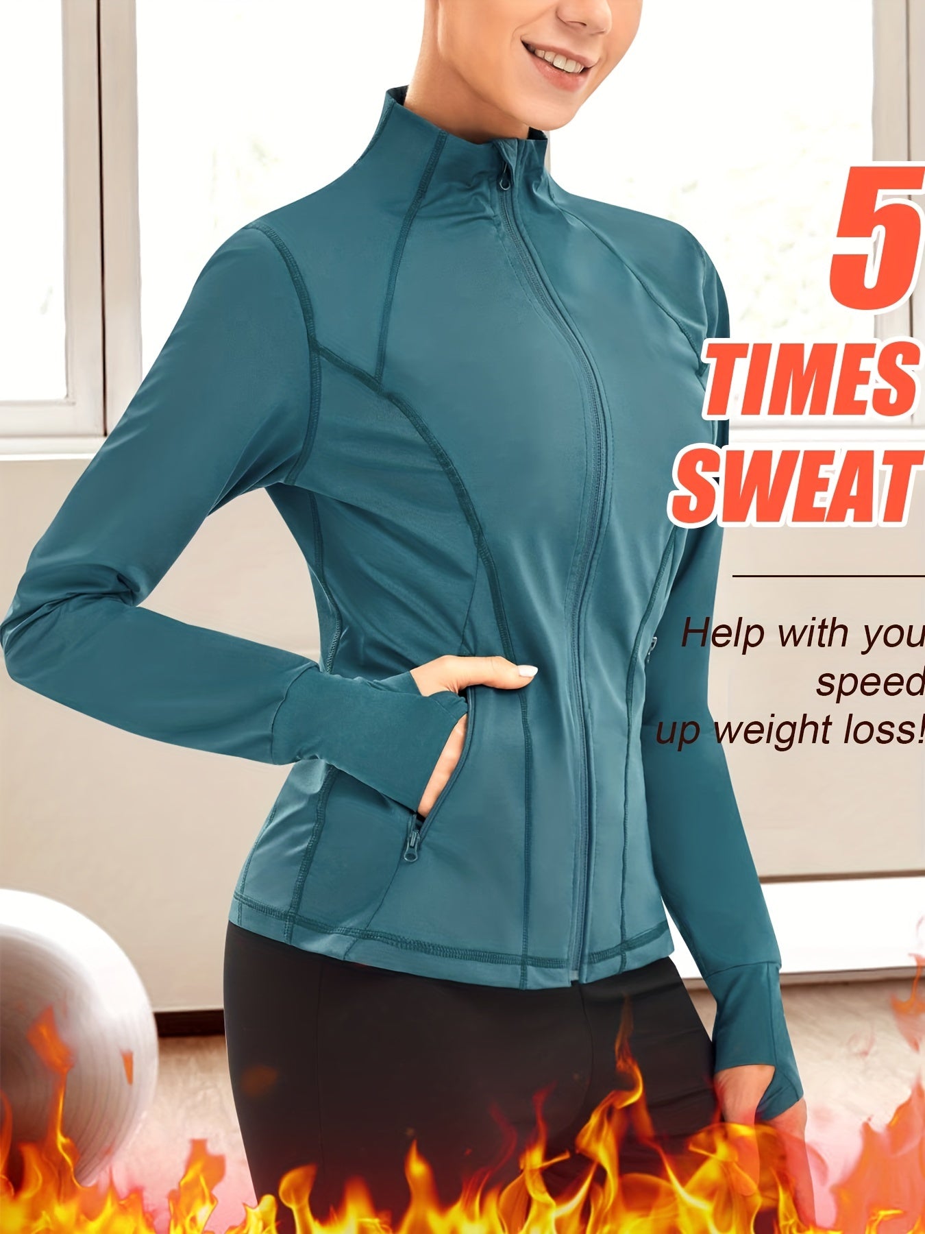 Women's Sauna Suit with Pocket and Zip for Weight Loss