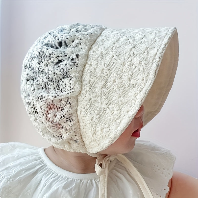 Baby Girls Floral Embroidered Hat - Cute Headwear for Outings