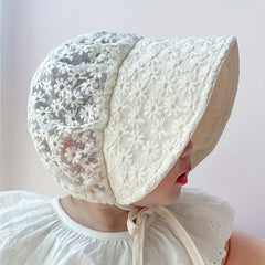 Baby Girls Floral Embroidered Hat - Cute Headwear for Outings
