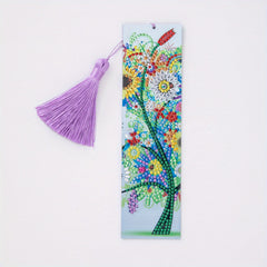 DIY Diamond Painted Leather Tassel Bookmark Embroidery Kit 1pc