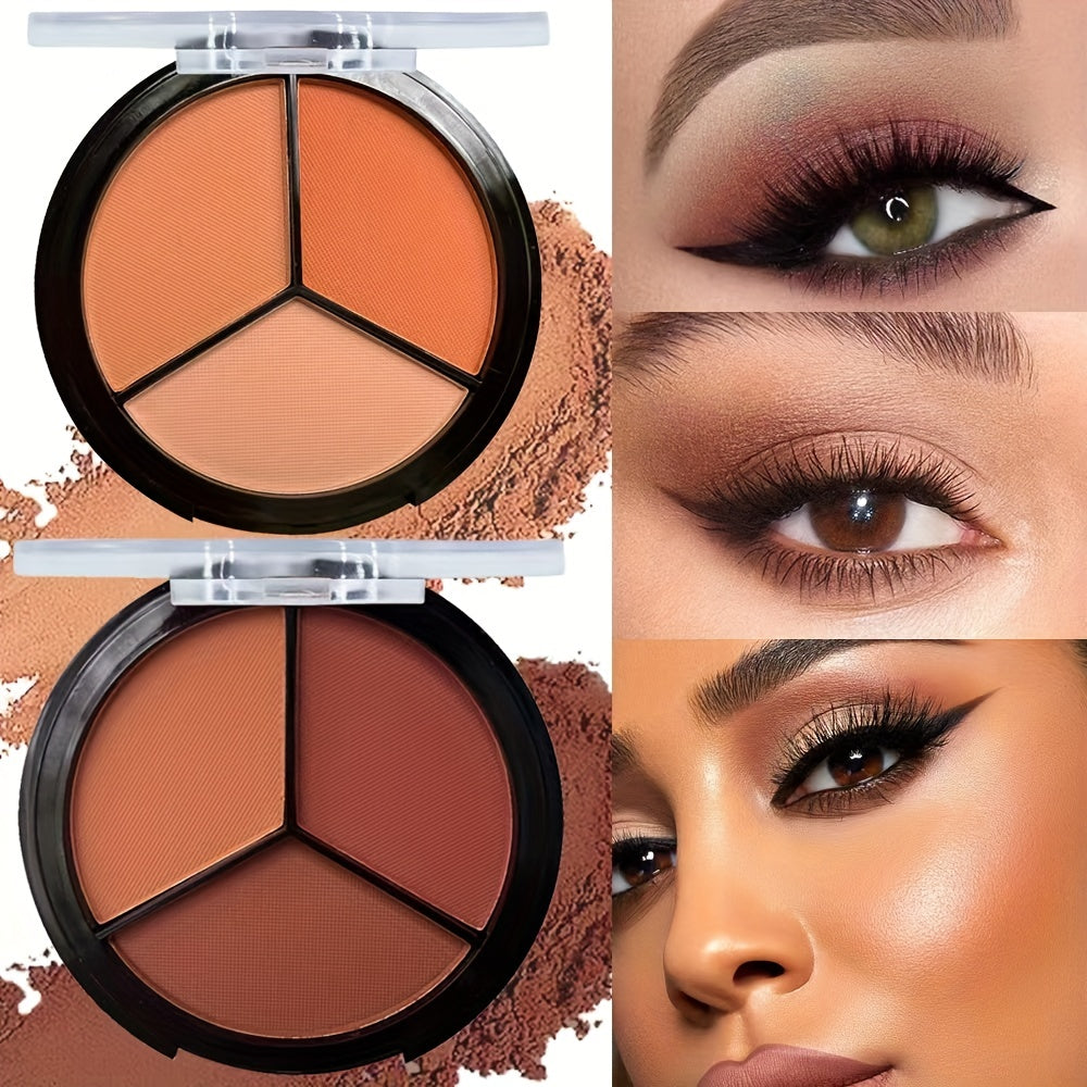 3 Colors Eyeshadow Palette Brown And Golden Matte Finish Makeup Palette