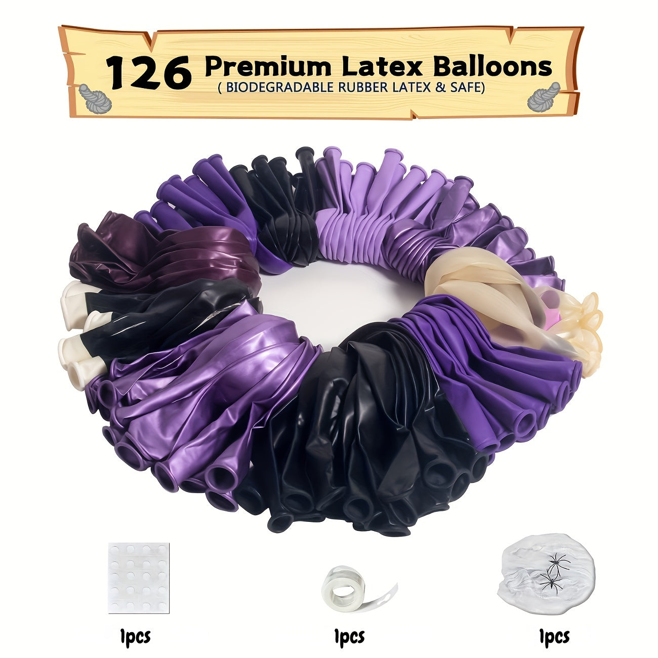 126pcs Halloween Balloon Arch Kit with Bat Balloons