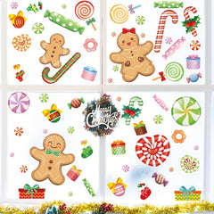 Christmas Glass Stickers Candy Man Candy Stick Static Stickers