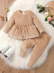 Baby Girls Peplum Top & Legging Pants Set