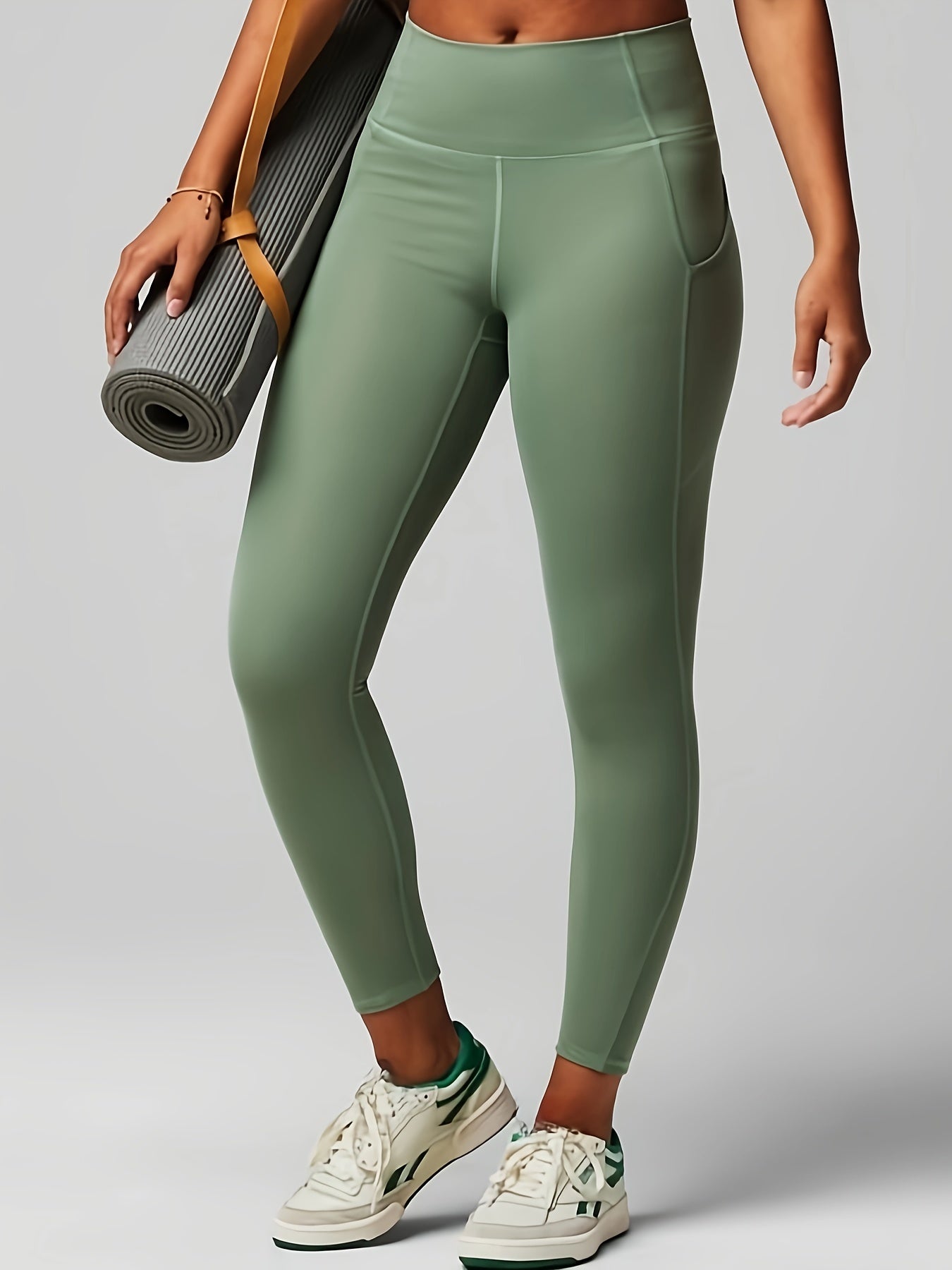High Rise Tummy Control Yoga Leggings With Pockets