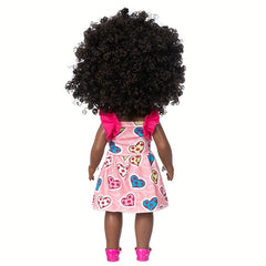 14inch Curly Hair Skin Doll with Clothes, Shoes & Headscarf