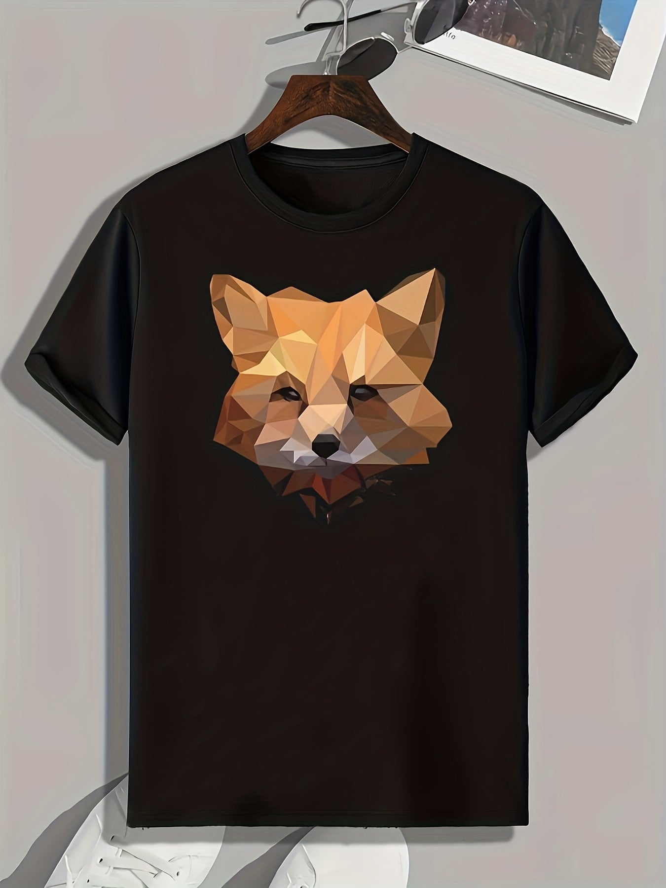 Fox Pattern Print Men's Sports T-shirt Graphic Tee