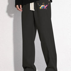 Pride Month Rainbow Pattern Loose Fit Mopping Pants Men's Casual Joggers
