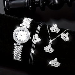 Kids Quartz Watch & 5 Heart Jewelry Sets