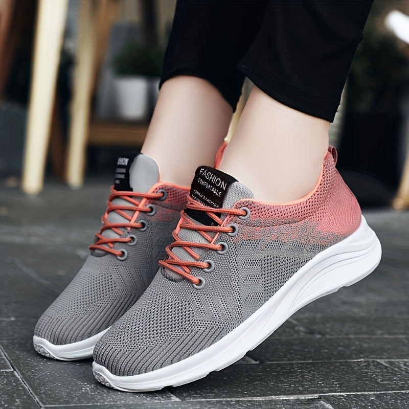 Thick Sole Shock Absorption Lightweight Sneakers Mesh Breathable