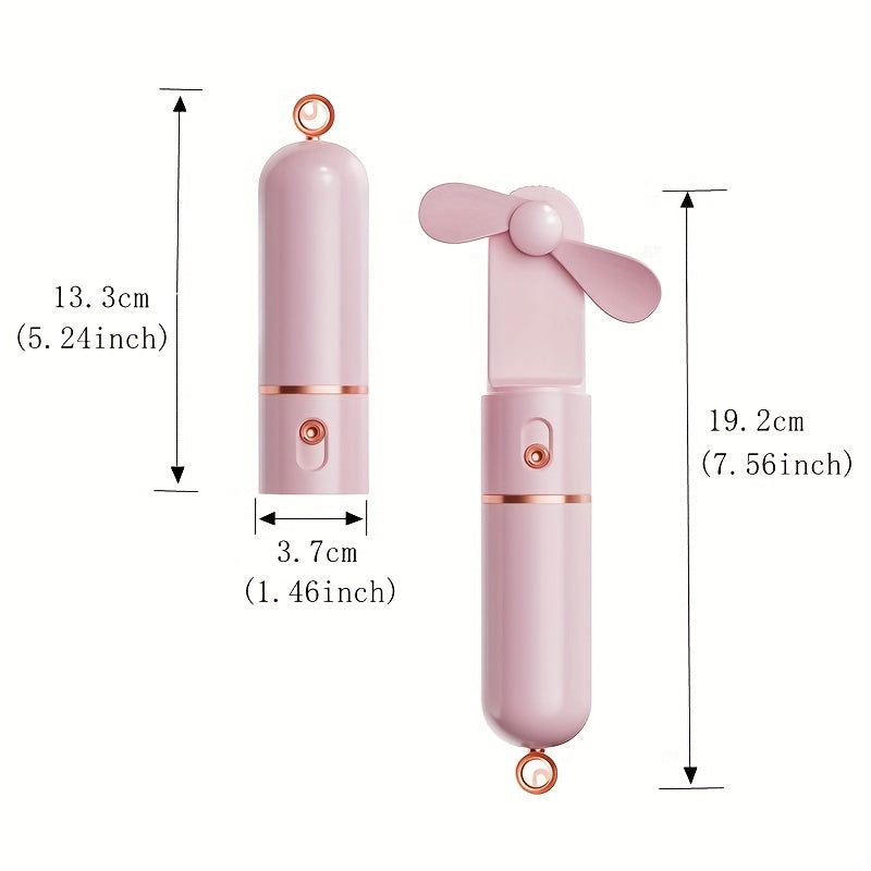 1pc Mini Handheld Small Portable Fan USB Rechargeable Fan Ultra Quiet 3 Gears