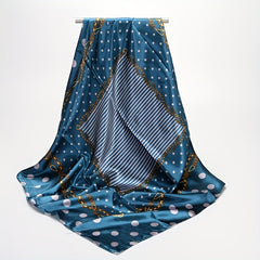 Polka Dot Vintage Bandana Silk Square Scarf Large Satin Shawl