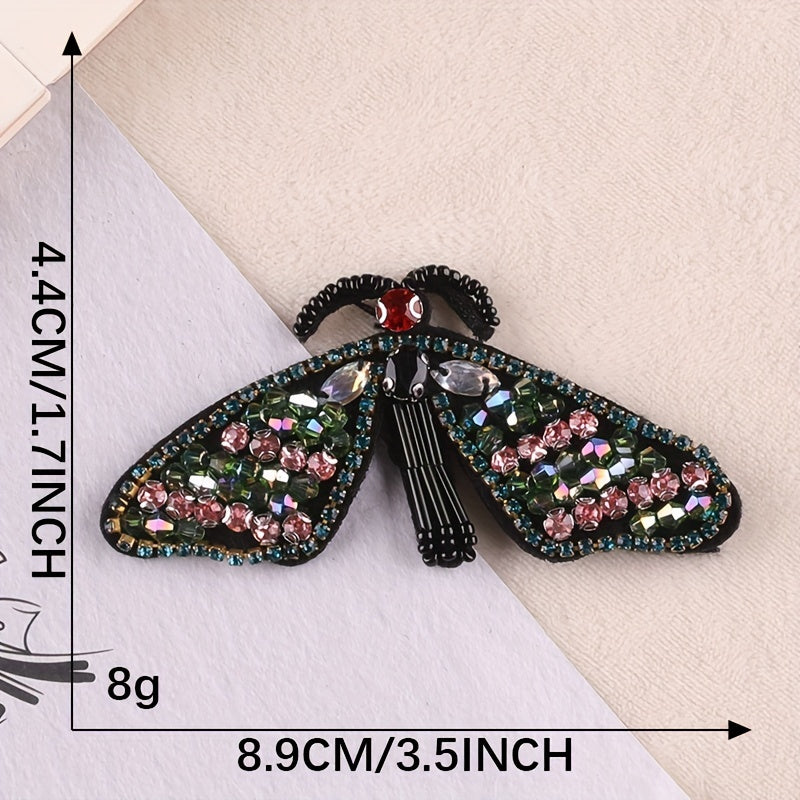 2pcs Beads Butterfly Embroidery Patches For Girls Clothing DIY