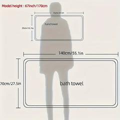 4-Piece Bath Towel Set, Soft and Absorbent, Light Beige