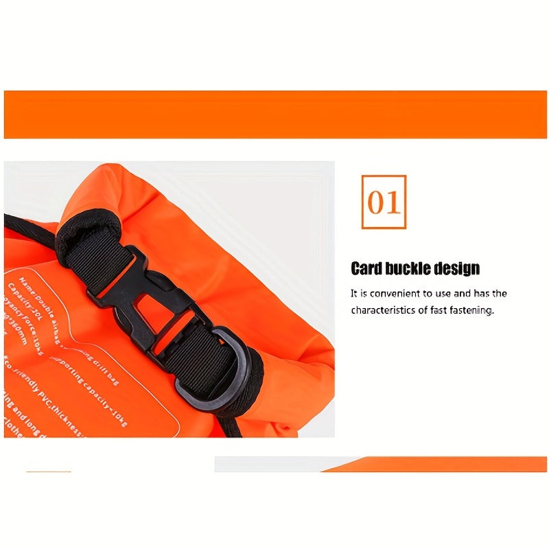 20L Dry Bag Swimming Buoy High Dual Airbag Safety Buoy for Outdoor Water Sports