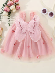 Mesh Princess Dress with Butterfly Wings for Baby Girl Parties