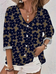 Floral Print Long Sleeve Blouse
