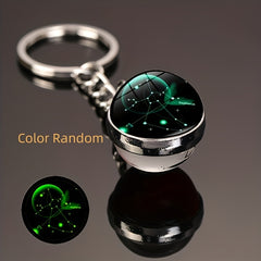 Luminous Starry Sky Keychain with Time Stone Glass Ball