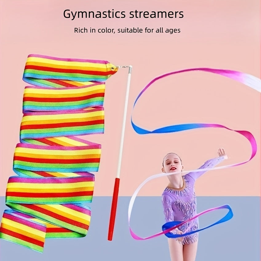 1pc Dance Ribbons Rainbow Ribbon Dancer Wand Rhythmic Gymnastics Ribbon