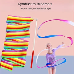 1pc Dance Ribbons Rainbow Ribbon Dancer Wand Rhythmic Gymnastics Ribbon